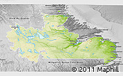 Physical 3D Map of Division No. 10, desaturated