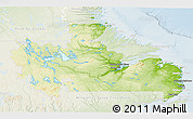 Physical 3D Map of Division No. 10, lighten