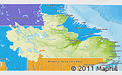 Physical 3D Map of Division No. 10, political outside
