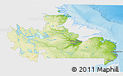 Physical 3D Map of Division No. 10, single color outside