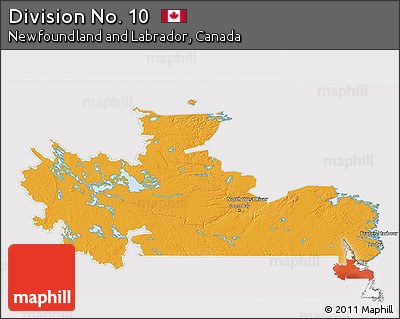 Political 3D Map of Division No. 10, cropped outside