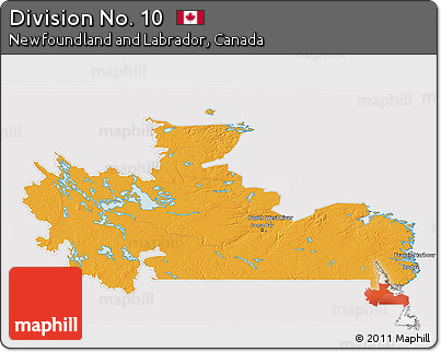 Political 3D Map of Division No. 10, cropped outside