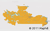 Political 3D Map of Division No. 10, cropped outside