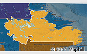 Political 3D Map of Division No. 10, darken