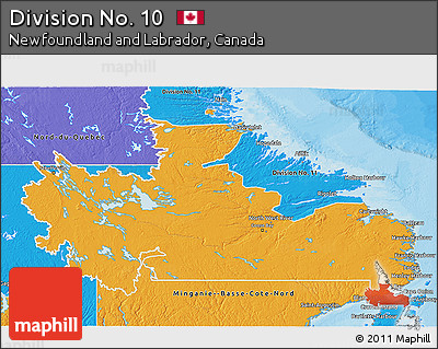Political 3D Map of Division No. 10