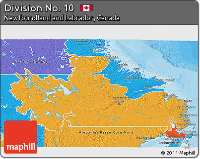 Political 3D Map of Division No. 10