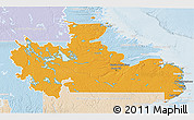 Political 3D Map of Division No. 10, lighten