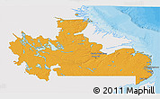 Political 3D Map of Division No. 10, single color outside