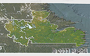 Satellite 3D Map of Division No. 10, semi-desaturated