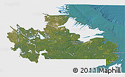 Satellite 3D Map of Division No. 10, single color outside