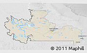 Shaded Relief 3D Map of Division No. 10, lighten, desaturated