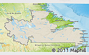 Shaded Relief 3D Map of Division No. 10, physical outside