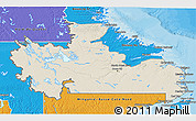 Shaded Relief 3D Map of Division No. 10, political outside