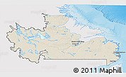 Shaded Relief 3D Map of Division No. 10, single color outside