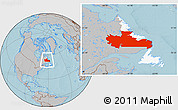 Gray Location Map of Division No. 10, highlighted parent region, hill shading