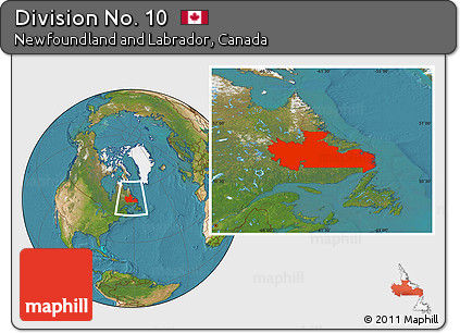 Satellite Location Map of Division No. 10