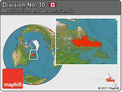 Satellite Location Map of Division No. 10