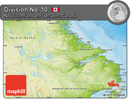Physical Map of Division No. 10