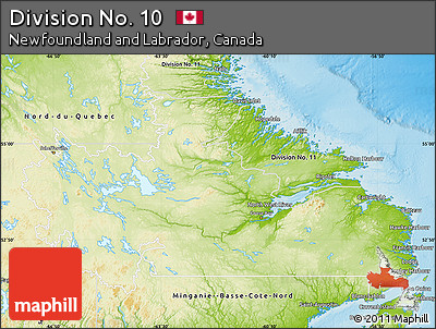 Physical Map of Division No. 10