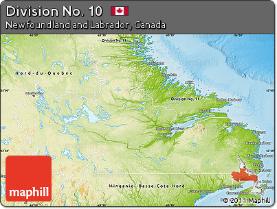 Physical Map of Division No. 10