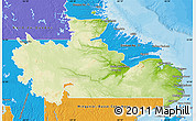 Physical Map of Division No. 10, political outside