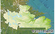Physical Map of Division No. 10, satellite outside