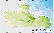Physical Map of Division No. 10, single color outside
