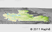 Physical Panoramic Map of Division No. 10, darken, desaturated