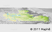 Physical Panoramic Map of Division No. 10, desaturated