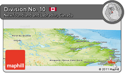 Physical Panoramic Map of Division No. 10