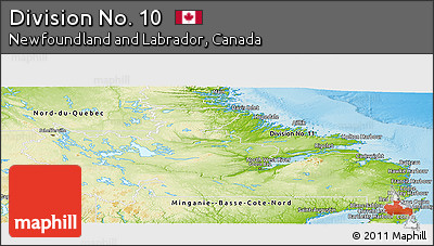 Physical Panoramic Map of Division No. 10