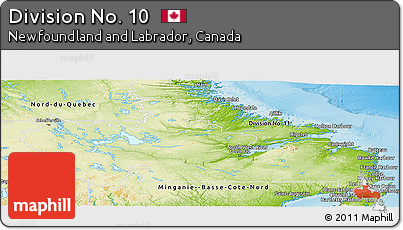 Physical Panoramic Map of Division No. 10
