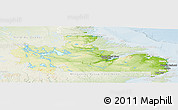 Physical Panoramic Map of Division No. 10, lighten