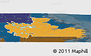 Political Panoramic Map of Division No. 10, darken