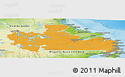 Political Panoramic Map of Division No. 10, physical outside