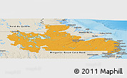 Political Panoramic Map of Division No. 10, shaded relief outside