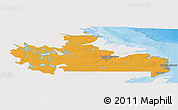 Political Panoramic Map of Division No. 10, single color outside