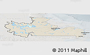 Shaded Relief Panoramic Map of Division No. 10, lighten, semi-desaturated