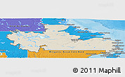 Shaded Relief Panoramic Map of Division No. 10, political outside