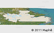 Shaded Relief Panoramic Map of Division No. 10, satellite outside