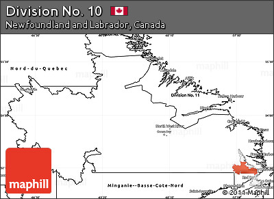 Blank Simple Map of Division No. 10