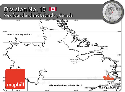 Blank Simple Map of Division No. 10