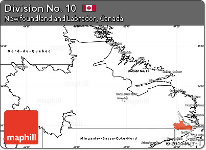 Blank Simple Map of Division No. 10