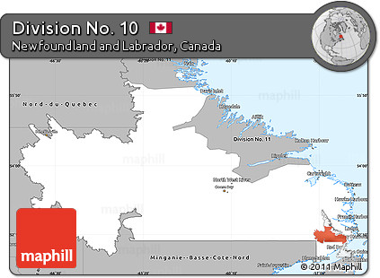 Gray Simple Map of Division No. 10