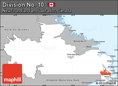 Gray Simple Map of Division No. 10