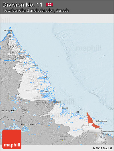 Gray 3D Map of Division No. 11