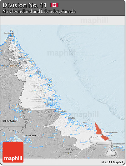 Gray 3D Map of Division No. 11