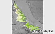 Physical 3D Map of Division No. 11, darken, desaturated