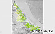 Physical 3D Map of Division No. 11, desaturated