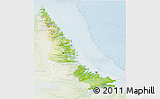 Physical 3D Map of Division No. 11, lighten